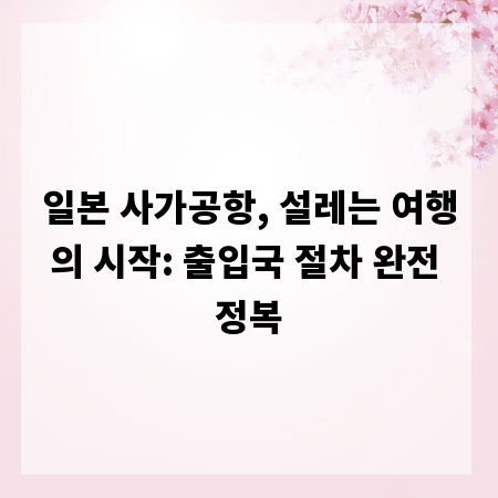 일본 사가공항, 설레는 여행의 시작: 출입국 절차 완전 정복