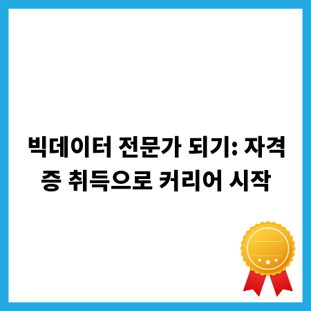 빅데이터 전문가 되기: 자격증 취득으로 커리어 시작