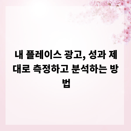 내 플레이스 광고, 성과 제대로 측정하고 분석하는 방법