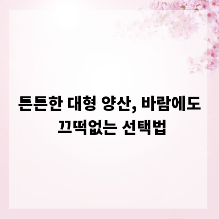 튼튼한 대형 양산, 바람에도 끄떡없는 선택법