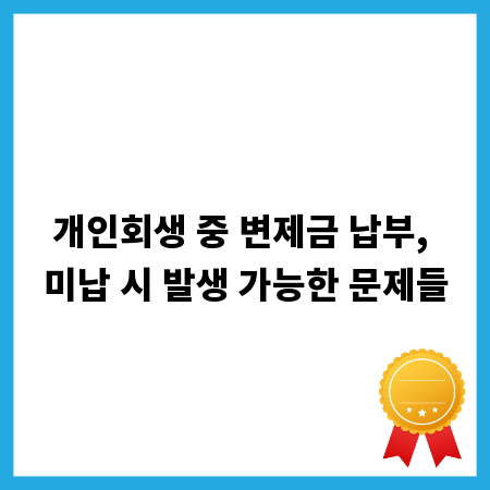 개인회생 중 변제금 납부, 미납 시 발생 가능한 문제들