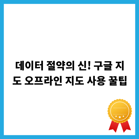 데이터 절약의 신! 구글 지도 오프라인 지도 사용 꿀팁