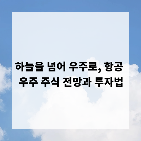 하늘을 넘어 우주로, 항공 우주 주식 전망과 투자법