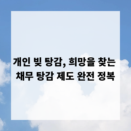 개인 빚 탕감, 희망을 찾는 채무 탕감 제도 완전 정복