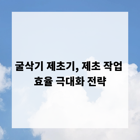 굴삭기 제초기, 제초 작업 효율 극대화 전략