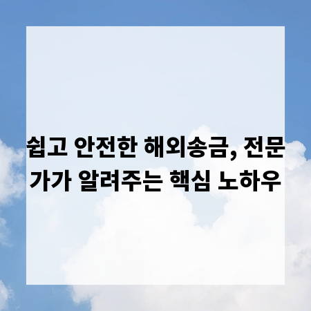 쉽고 안전한 해외송금, 전문가가 알려주는 핵심 노하우