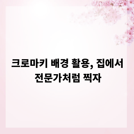 크로마키 배경 활용, 집에서 전문가처럼 찍자