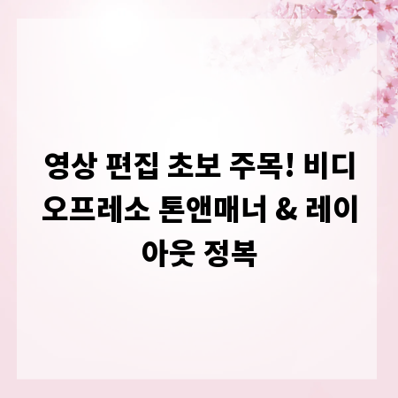 영상 편집 초보 주목! 비디오프레소 톤앤매너 & 레이아웃 정복