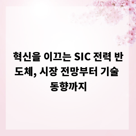 혁신을 이끄는 SIC 전력 반도체, 시장 전망부터 기술 동향까지