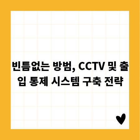 빈틈없는 방범, CCTV 및 출입 통제 시스템 구축 전략