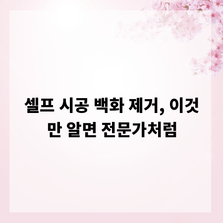 셀프 시공 백화 제거, 이것만 알면 전문가처럼