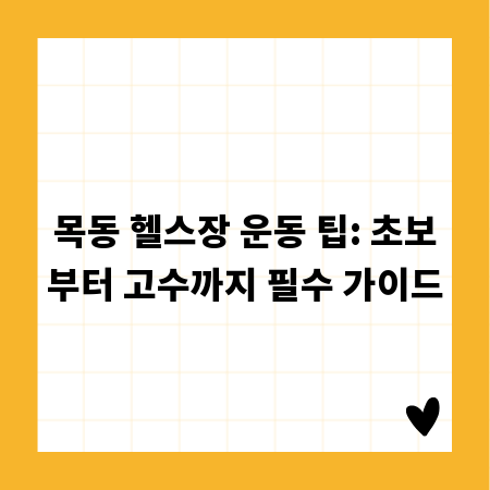 목동 헬스장 운동 팁: 초보부터 고수까지 필수 가이드