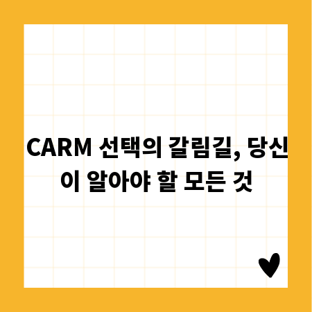 CARM 선택의 갈림길, 당신이 알아야 할 모든 것