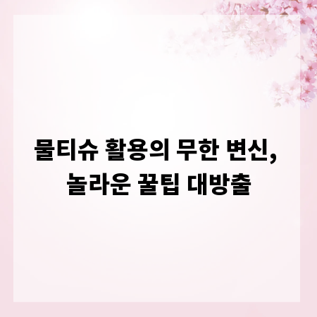 물티슈 활용의 무한 변신, 놀라운 꿀팁 대방출