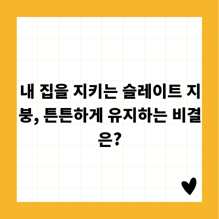 내 집을 지키는 슬레이트 지붕, 튼튼하게 유지하는 비결은?