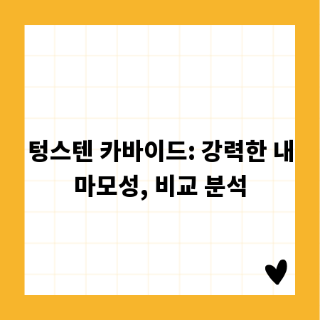 텅스텐 카바이드: 강력한 내마모성, 비교 분석