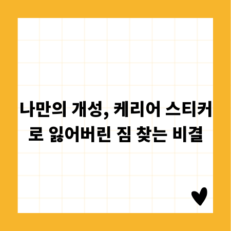 나만의 개성, 케리어 스티커로 잃어버린 짐 찾는 비결