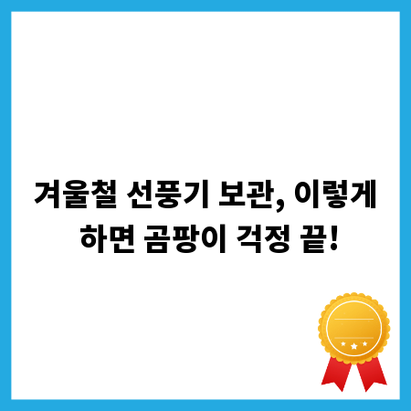 겨울철 선풍기 보관, 이렇게 하면 곰팡이 걱정 끝!