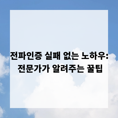 전파인증 실패 없는 노하우: 전문가가 알려주는 꿀팁