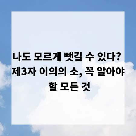 나도 모르게 뺏길 수 있다? 제3자 이의의 소, 꼭 알아야 할 모든 것