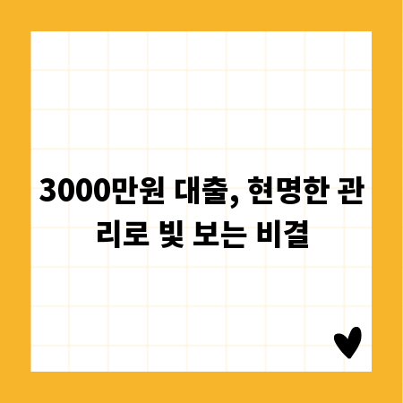 3000만원 대출, 현명한 관리로 빛 보는 비결