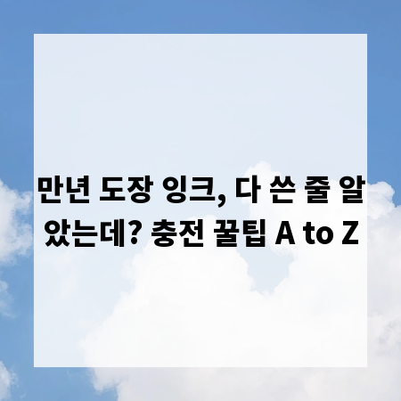 만년 도장 잉크, 다 쓴 줄 알았는데? 충전 꿀팁 A to Z