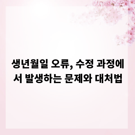 생년월일 오류, 수정 과정에서 발생하는 문제와 대처법