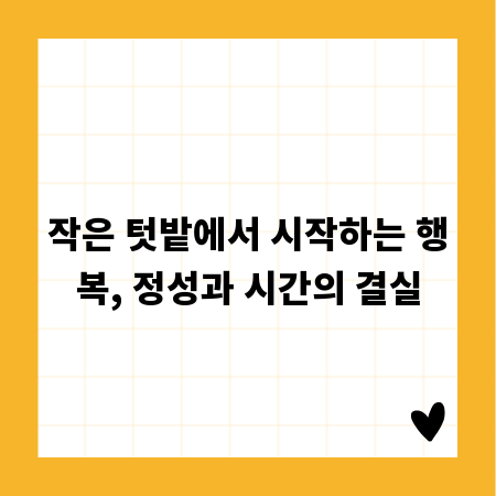 작은 텃밭에서 시작하는 행복, 정성과 시간의 결실