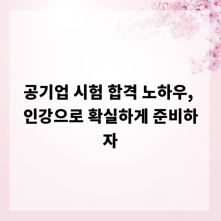 공기업 시험 합격 노하우, 인강으로 확실하게 준비하자