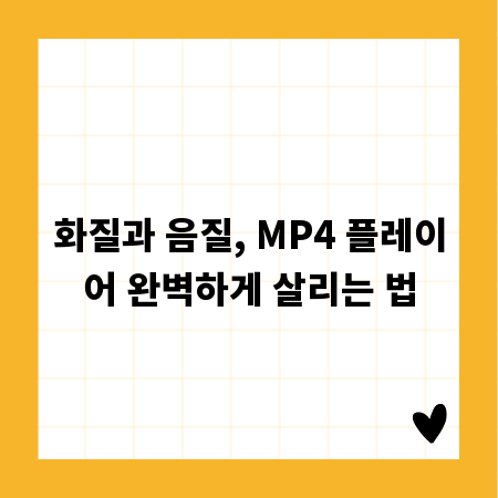 화질과 음질, MP4 플레이어 완벽하게 살리는 법