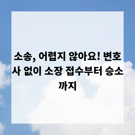 소송, 어렵지 않아요! 변호사 없이 소장 접수부터 승소까지