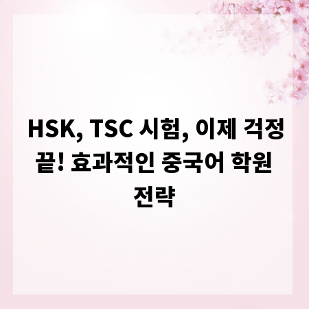 HSK, TSC 시험, 이제 걱정 끝! 효과적인 중국어 학원 전략