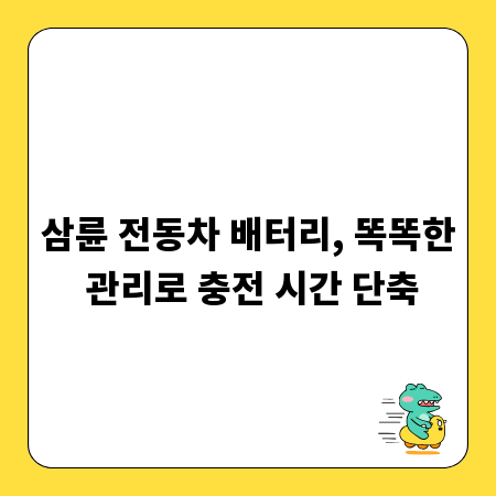 삼륜 전동차 배터리, 똑똑한 관리로 충전 시간 단축