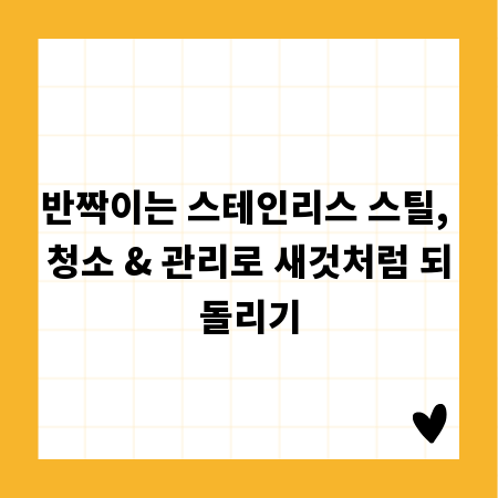 반짝이는 스테인리스 스틸, 청소 & 관리로 새것처럼 되돌리기