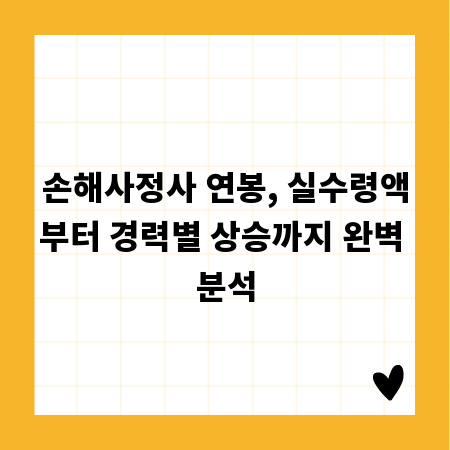 손해사정사 연봉, 실수령액부터 경력별 상승까지 완벽 분석