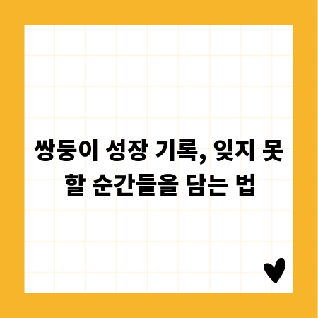 쌍둥이 성장 기록, 잊지 못할 순간들을 담는 법