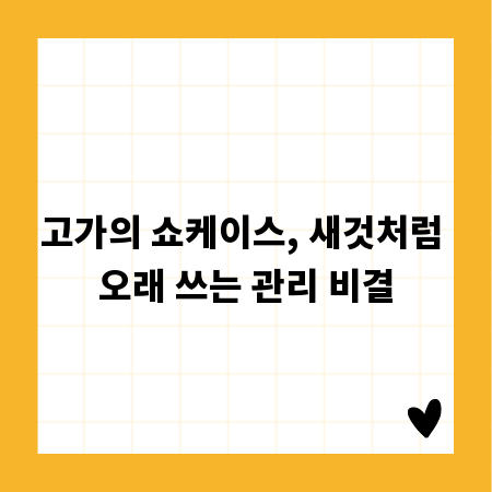 고가의 쇼케이스, 새것처럼 오래 쓰는 관리 비결
