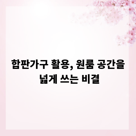 합판가구 활용, 원룸 공간을 넓게 쓰는 비결