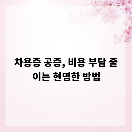 차용증 공증, 비용 부담 줄이는 현명한 방법