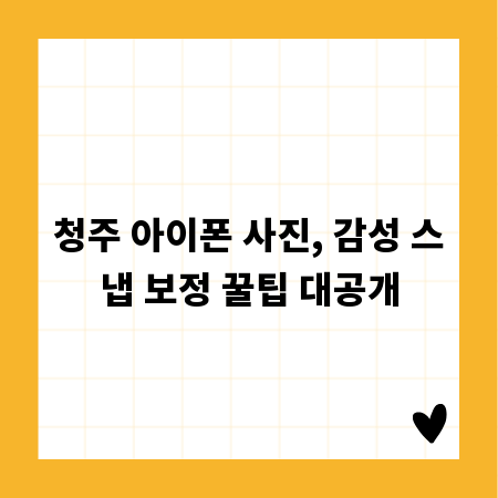 청주 아이폰 사진, 감성 스냅 보정 꿀팁 대공개