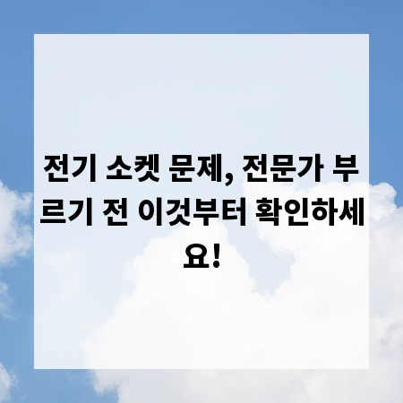 전기 소켓 문제, 전문가 부르기 전 이것부터 확인하세요!