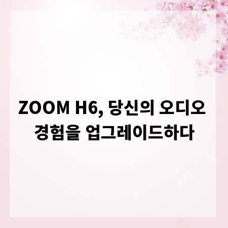 ZOOM H6, 당신의 오디오 경험을 업그레이드하다