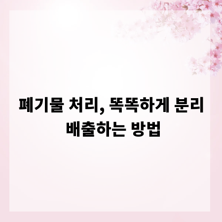 폐기물 처리, 똑똑하게 분리 배출하는 방법