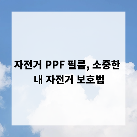 자전거 PPF 필름, 소중한 내 자전거 보호법