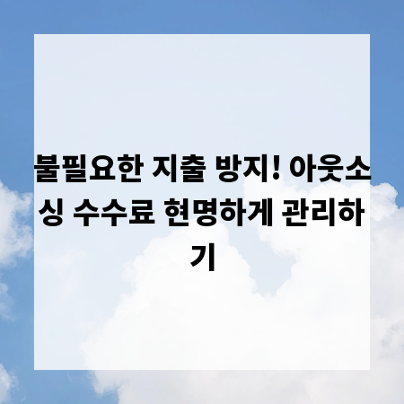 불필요한 지출 방지! 아웃소싱 수수료 현명하게 관리하기