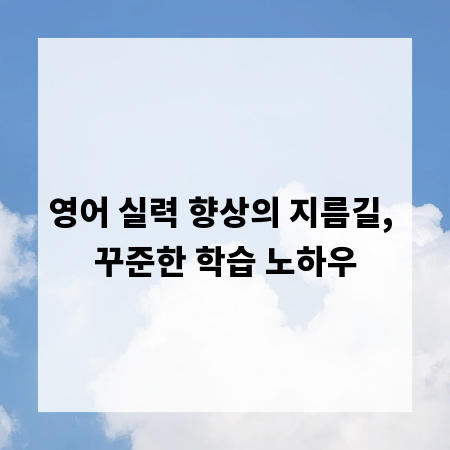 영어 실력 향상의 지름길, 꾸준한 학습 노하우