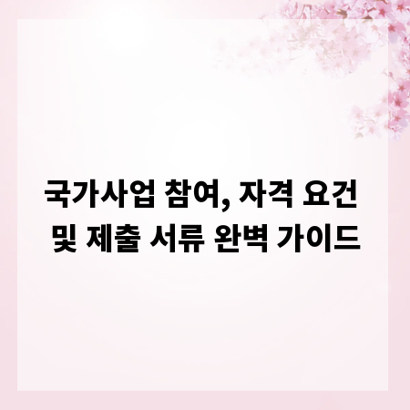 국가사업 참여, 자격 요건 및 제출 서류 완벽 가이드