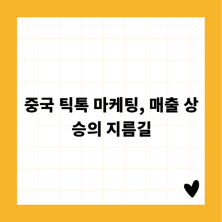 중국 틱톡 마케팅, 매출 상승의 지름길
