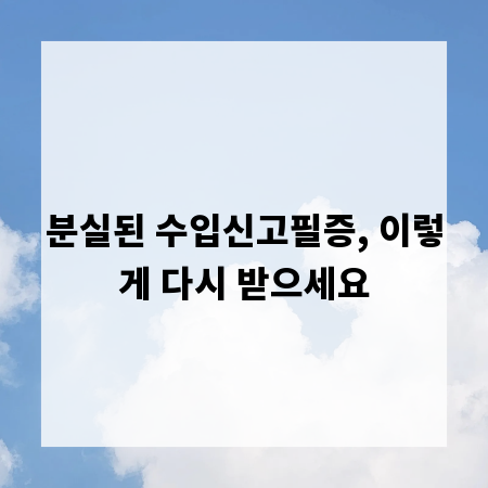 분실된 수입신고필증, 이렇게 다시 받으세요