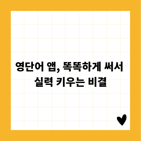 영단어 앱, 똑똑하게 써서 실력 키우는 비결
